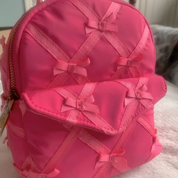 Betsey Johnson Bow Peep Pink Backpack Shoulder Bag Purse NWT